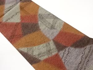 銀通し抽象模様暈し袋帯